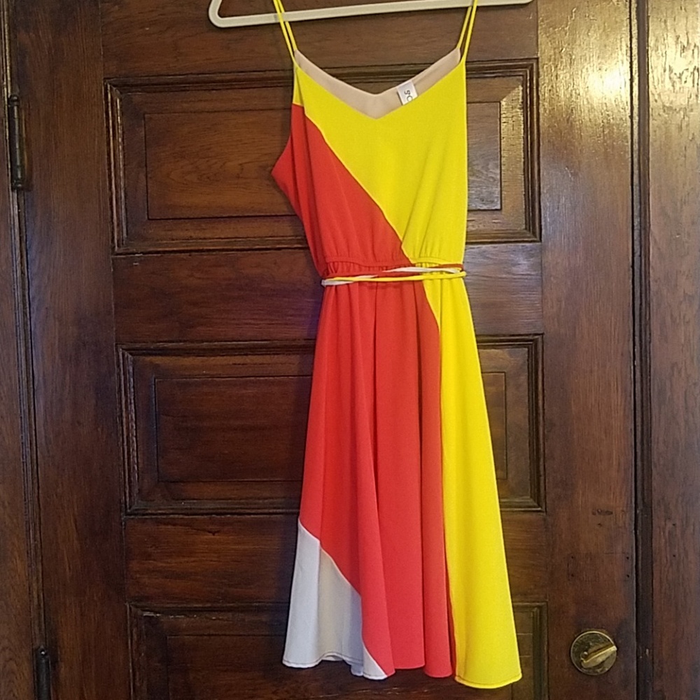 Bright yellow & Red Dress